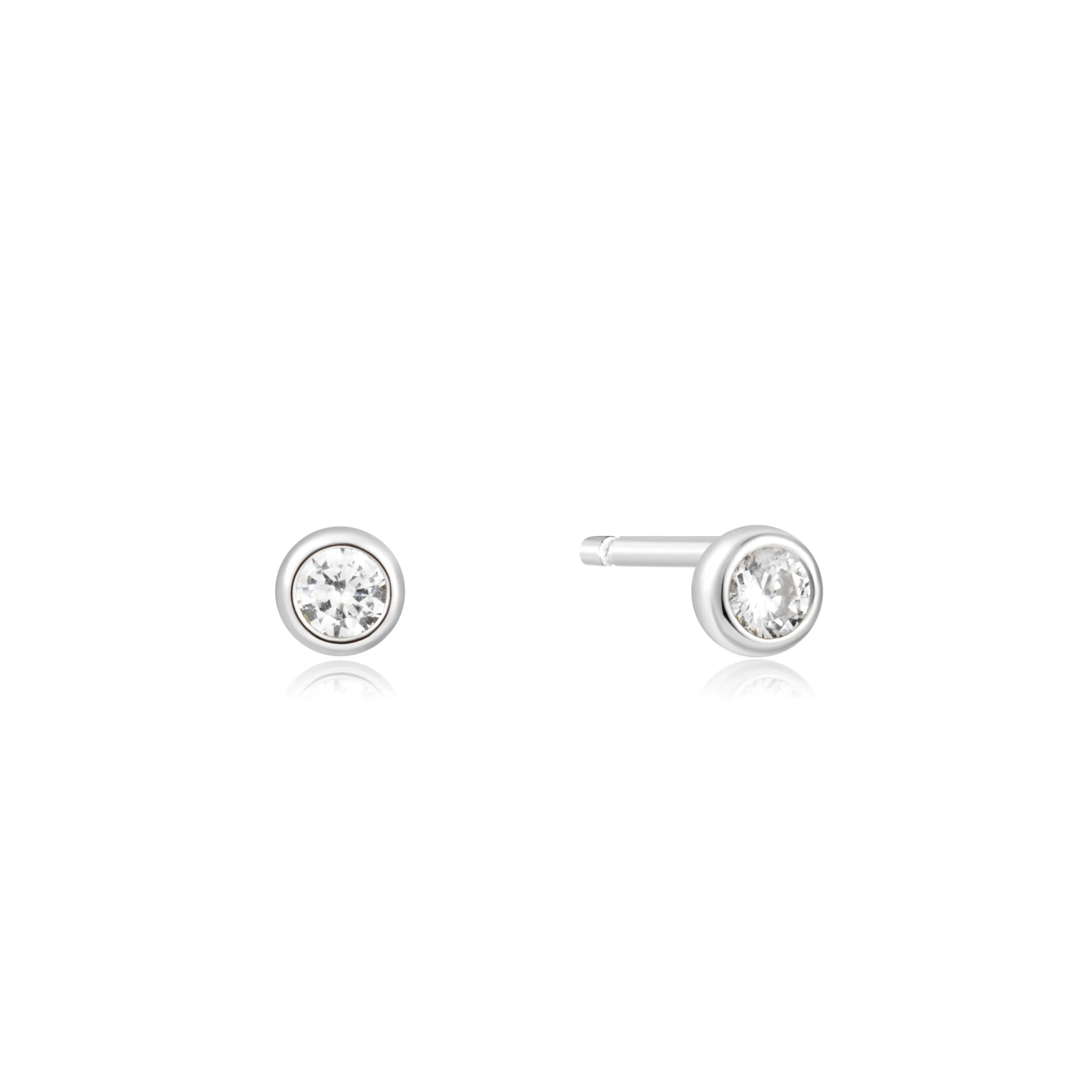 Ania Haie Silver Solitaire Cubic Zirconia Studs 