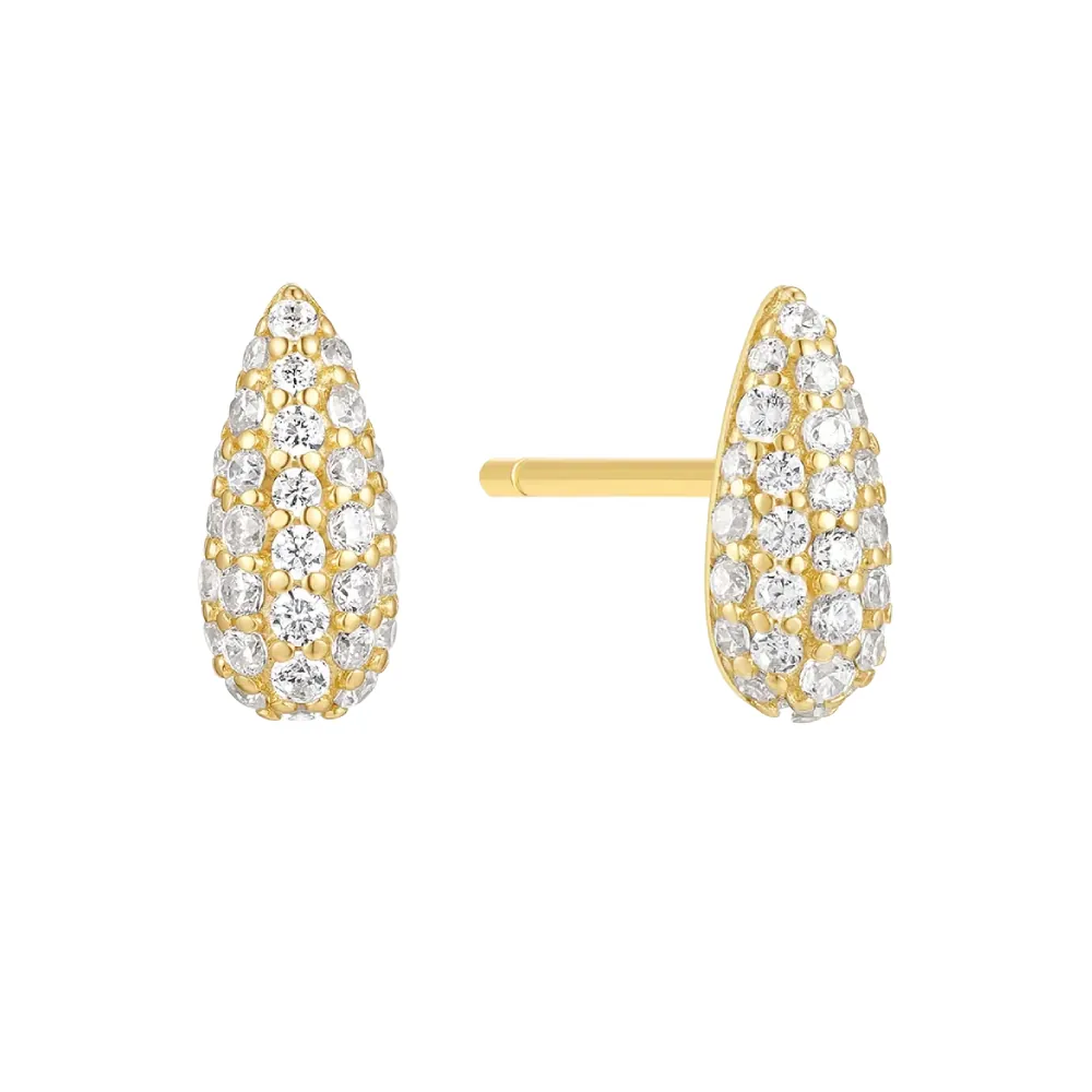 Ania Haie Gold Pave Dome Stud Earrings 