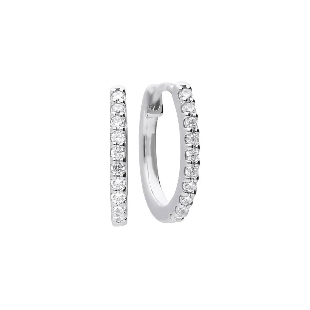 Diamonfire Claw Set Zirconia Hoop Earrings