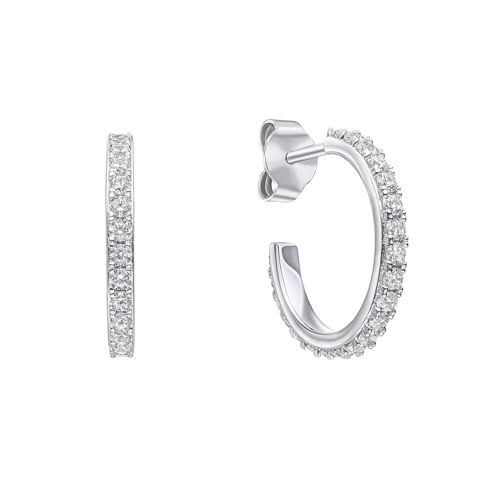 Diamonfire Sterling Silver Hoop Earrings