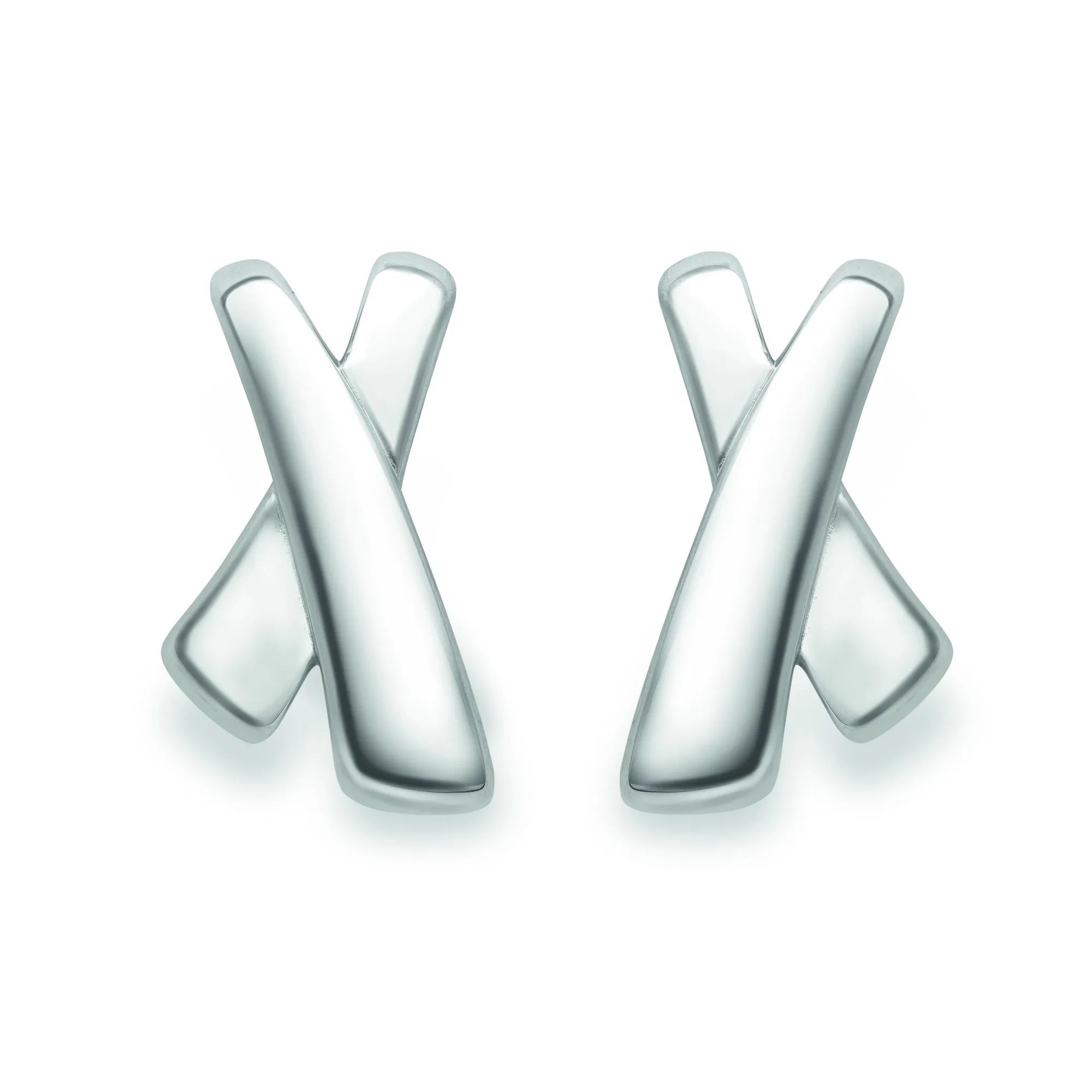 Sterling Silver Kiss Motif Stud Earrings