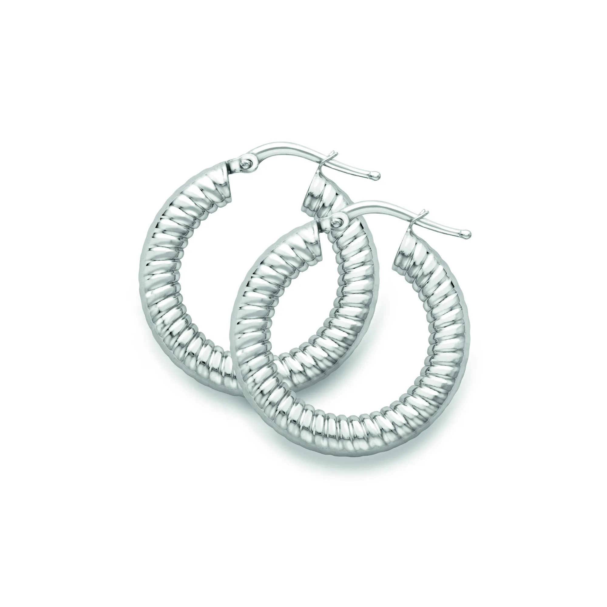 Sterling Silver Twisted Hoop Earrings