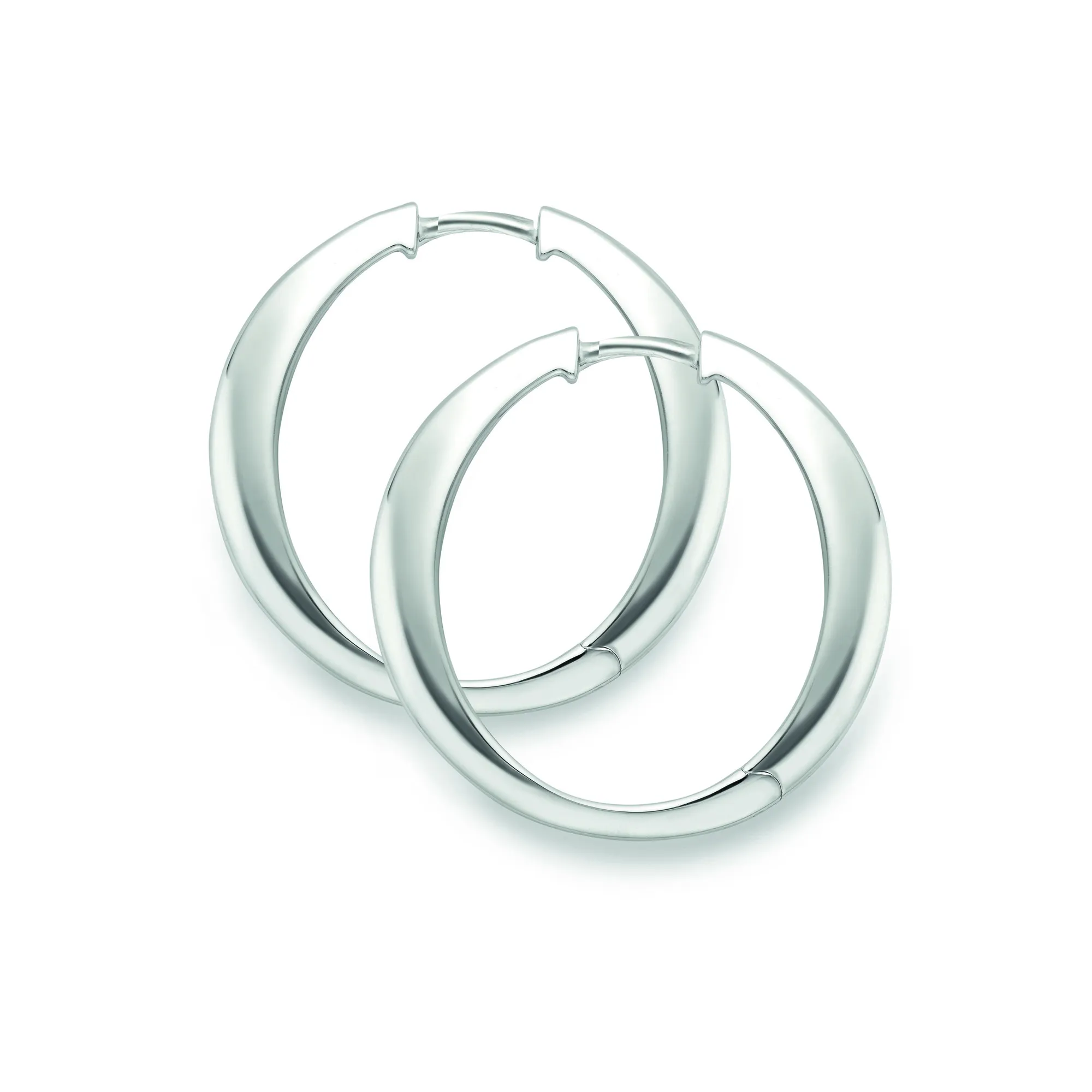 Sterling Silver Oval Huggie Earrings