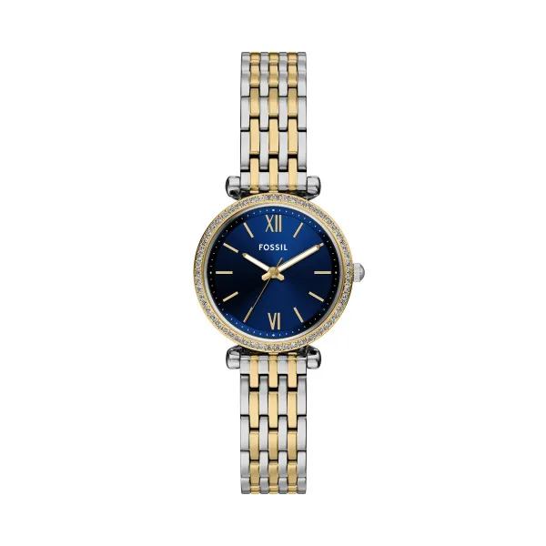 Fossil Two Tone Blue Dial Watch Es5438