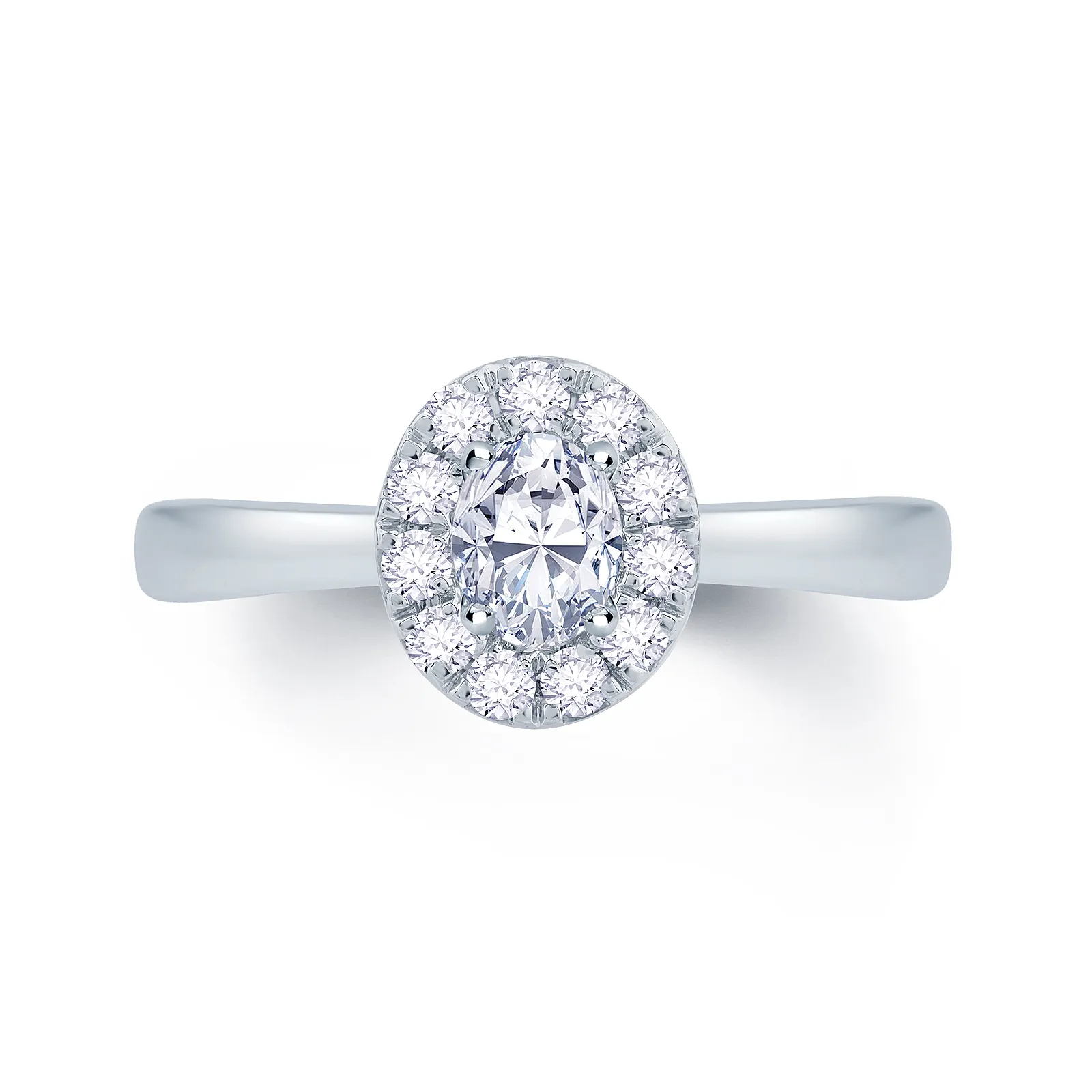 Platinum Oval Cut Halo Style Engagement Ring 15391