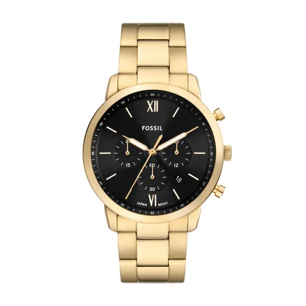 Fossil Gents Gp Black Dial Watch Fs6093