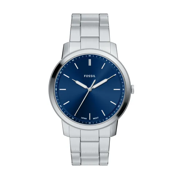 Fossil Gents Blue Dial Steel Watch Fs6180