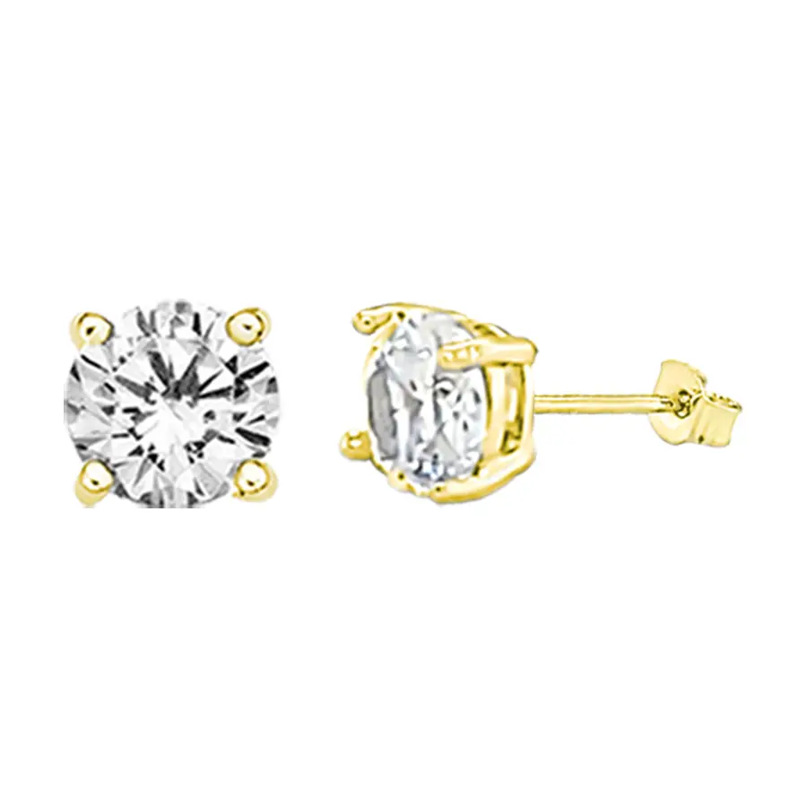 9ct Cz 8mm Earrings 