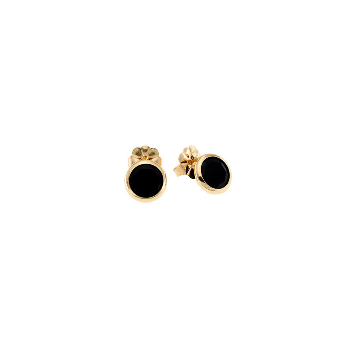 Aquaforte Tonde Reverse Stud Earrings With Black  Faceted Venitian Glass 12mm