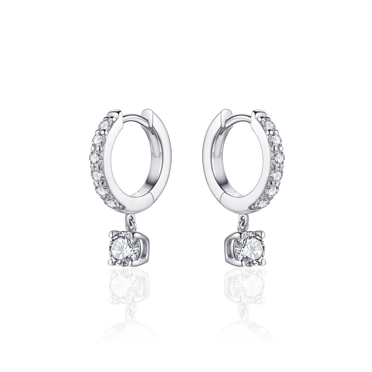 Gisser Drop Cz Earrings Silver Kc1010