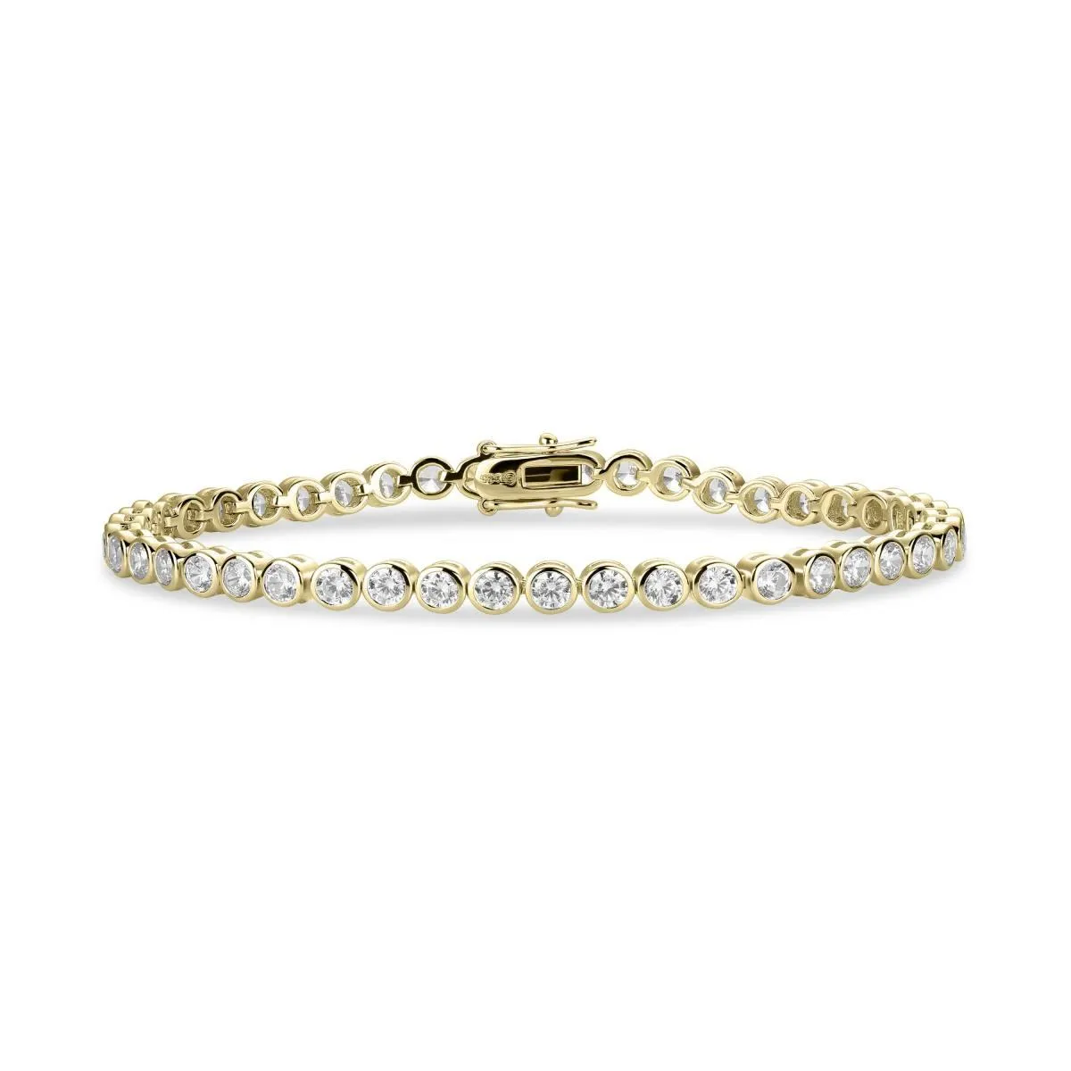 Gisser Jewels Sterling Silver Gold Plated Cz Bracelet