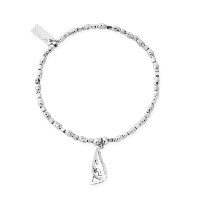 Chlobo Soul Glow Interlocking Heart And Angel Wing Bracelet