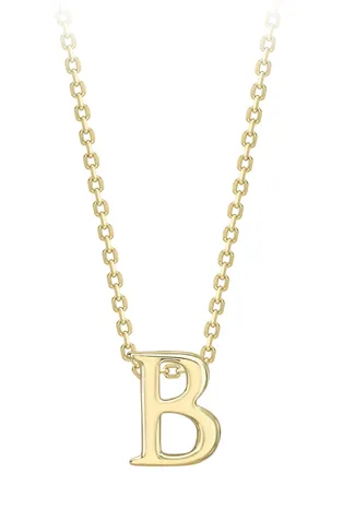 9ct Yellow Gold B Initial 