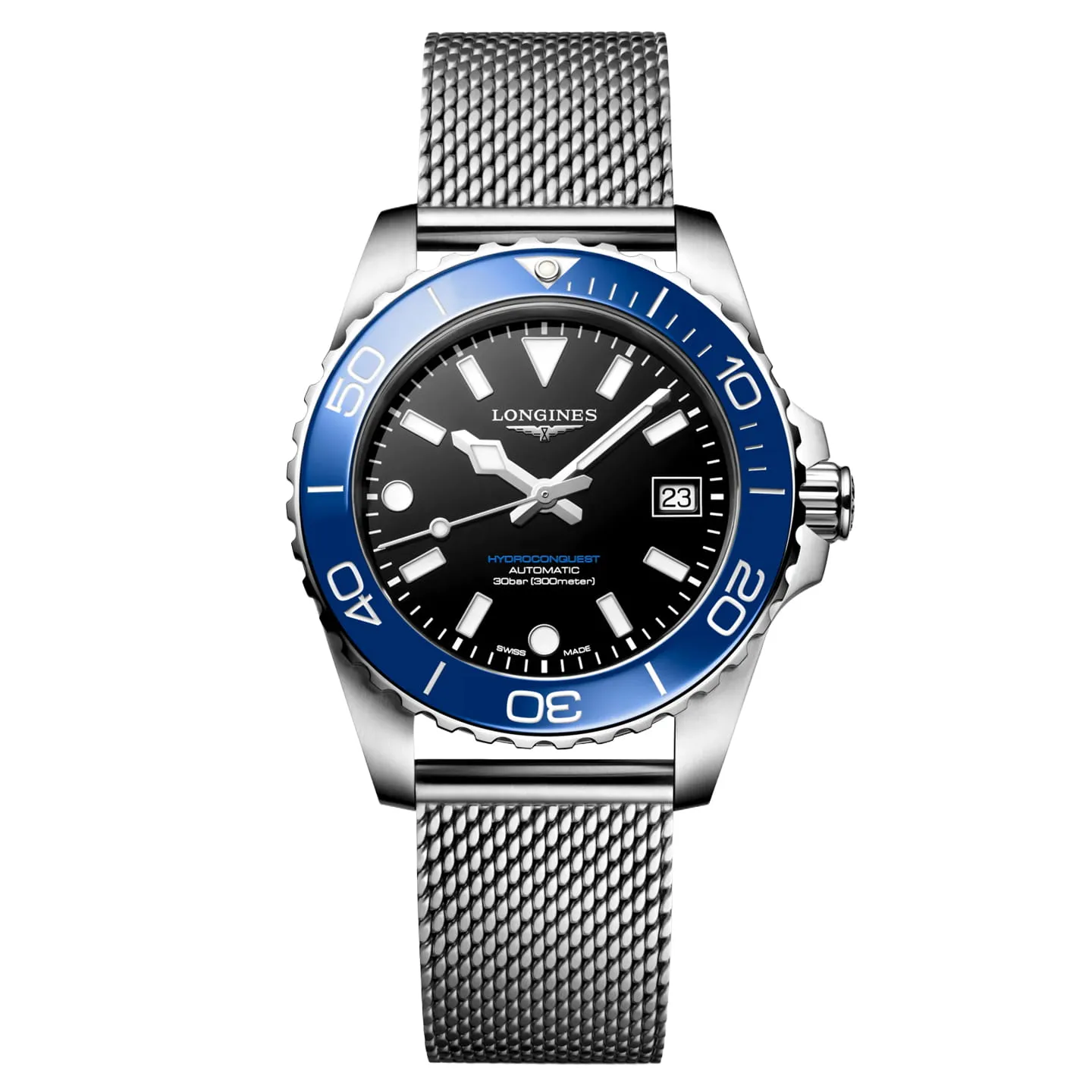 Longines Hydroconquest Blue Bezel Mesh Strap L37794906