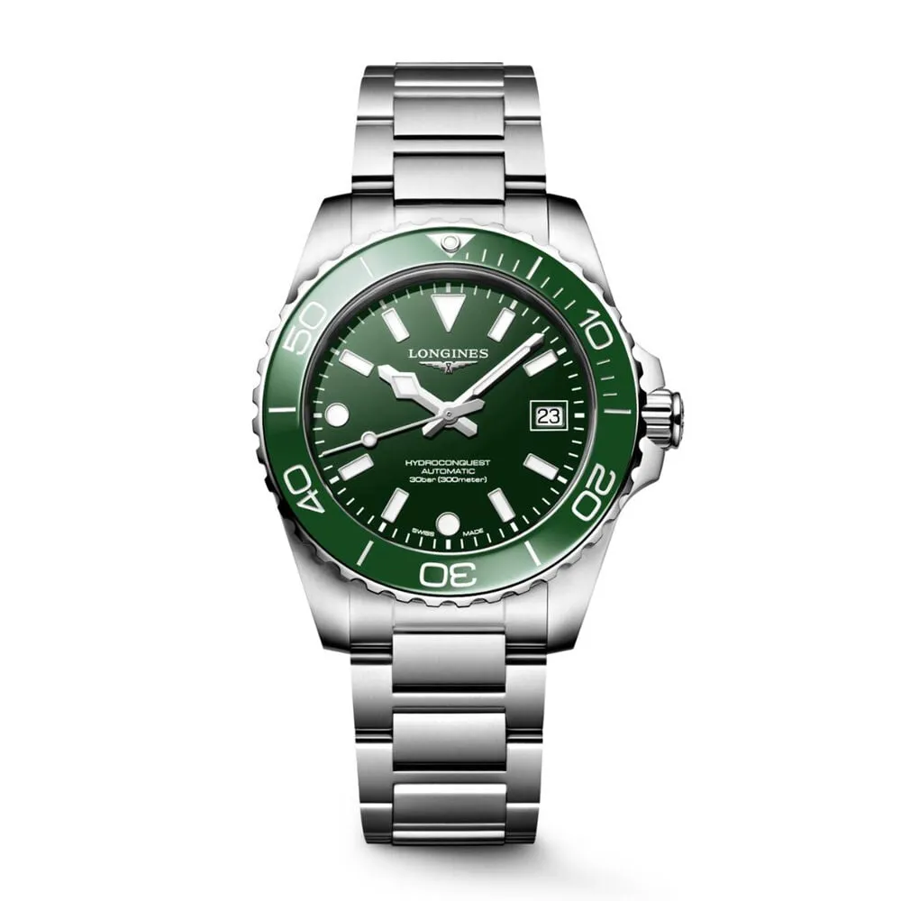 Longines Green Dial And Bezel Hydroconquest Watch L37794066