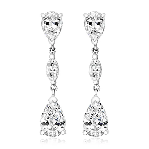 Sterling Silver Lapidary London Cz Earrings