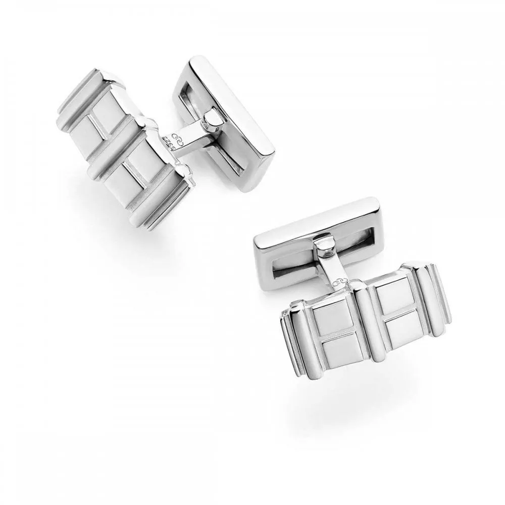 Sterling Silver Brutalist Bar Cufflinks