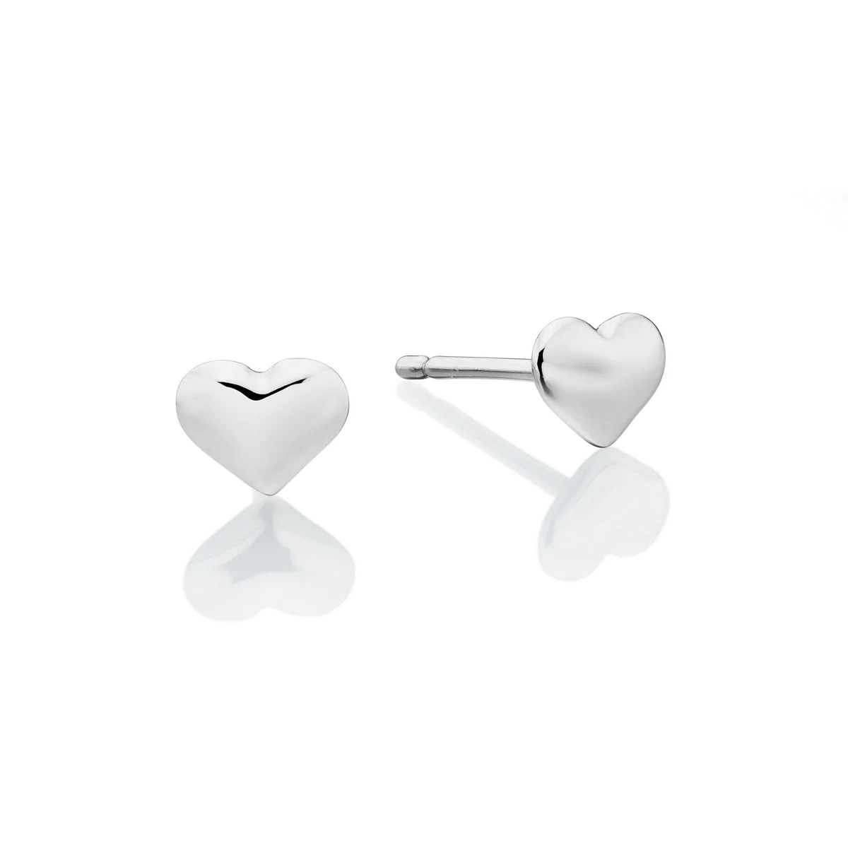 Phoebe  Plain Small Heart Stud Earrings
