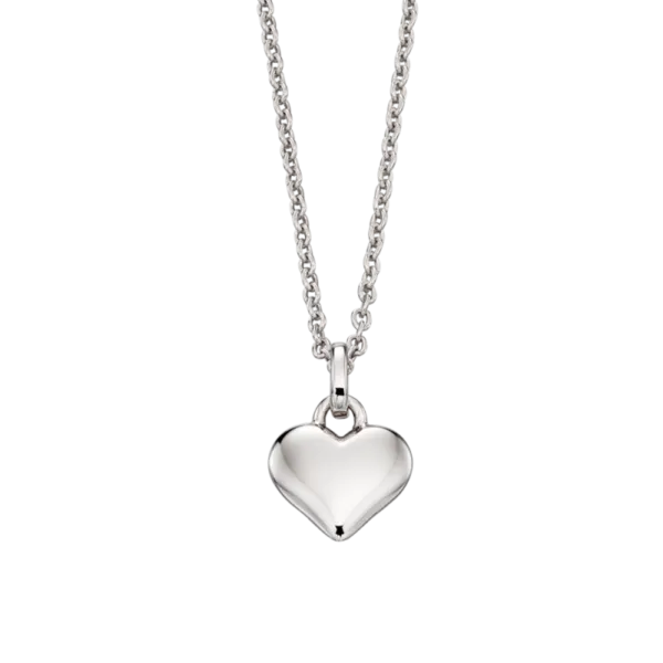 Mia  Plain Small Heart Pendant And Chain