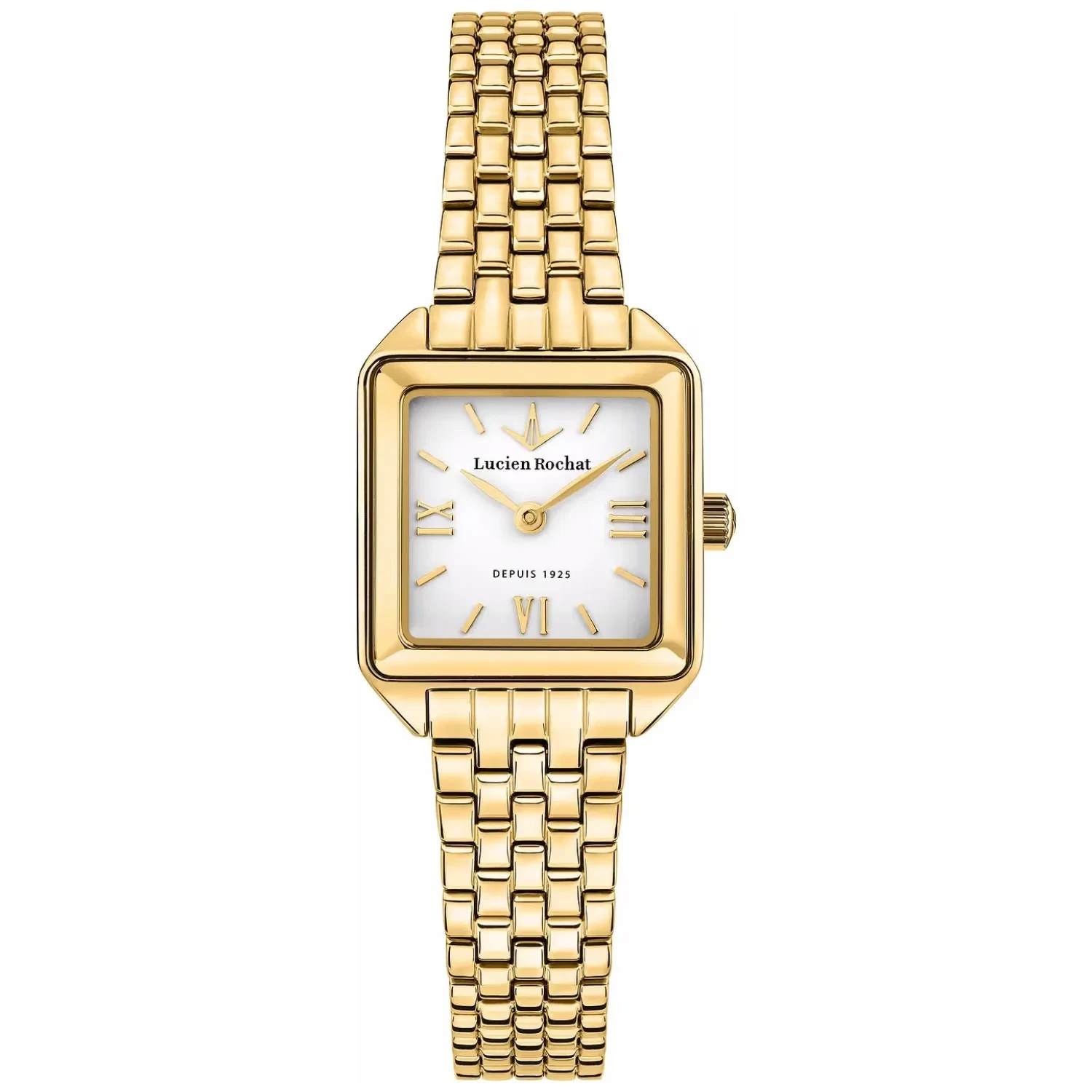 Lucien Rochat Ladies Quartz Gold Plated White Dial Bracelet Watch R0453125503