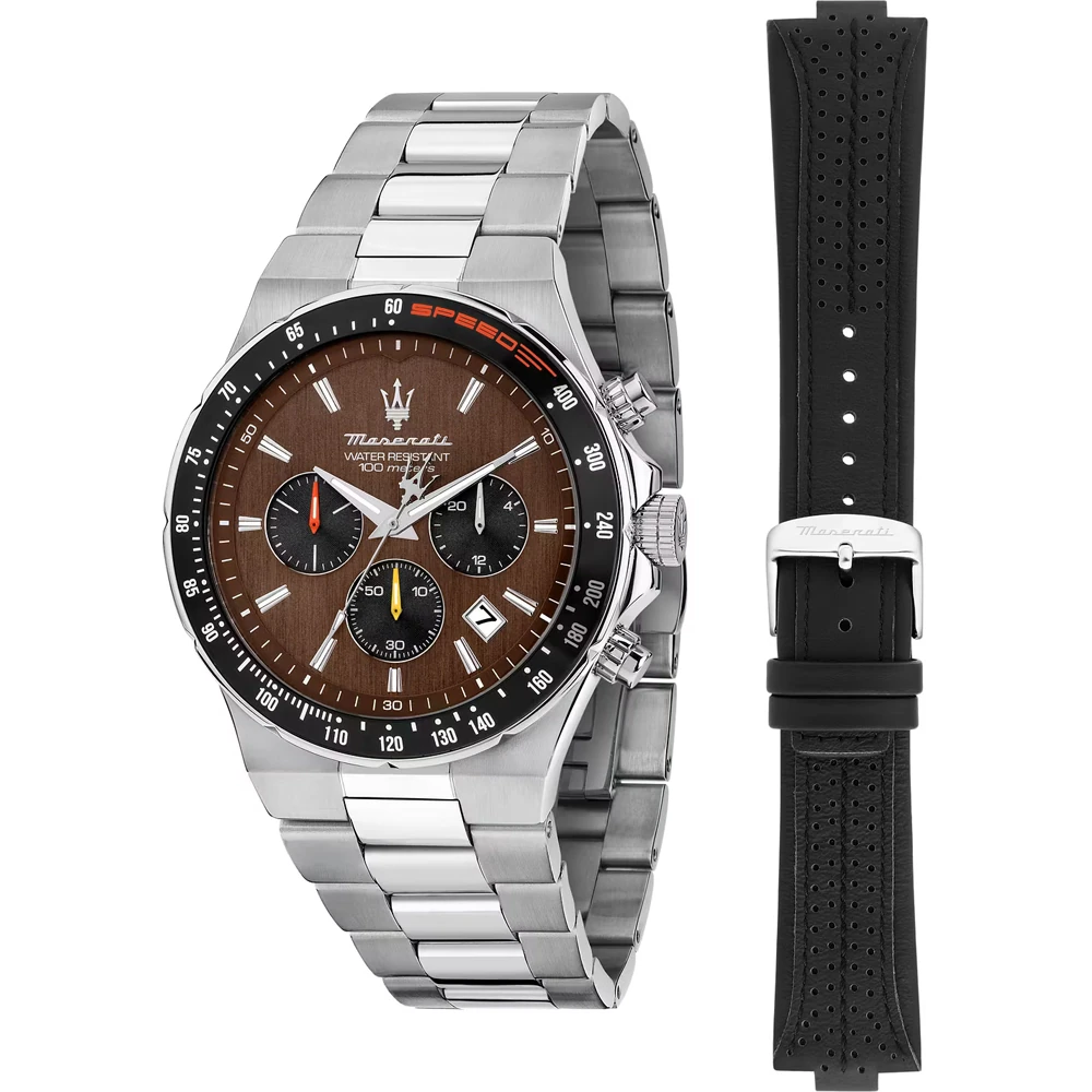 Maserati Sfida 41mm Chronograph Choco Dial Gift Set R8873640026