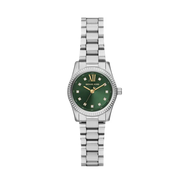 Michael Kors Lexington Quartz Silver Steel Green Dial 26mm Watch Mk7580