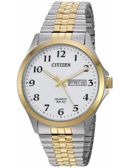 Citizen Quartz Day Date Expander White Dial Bf5004-93a