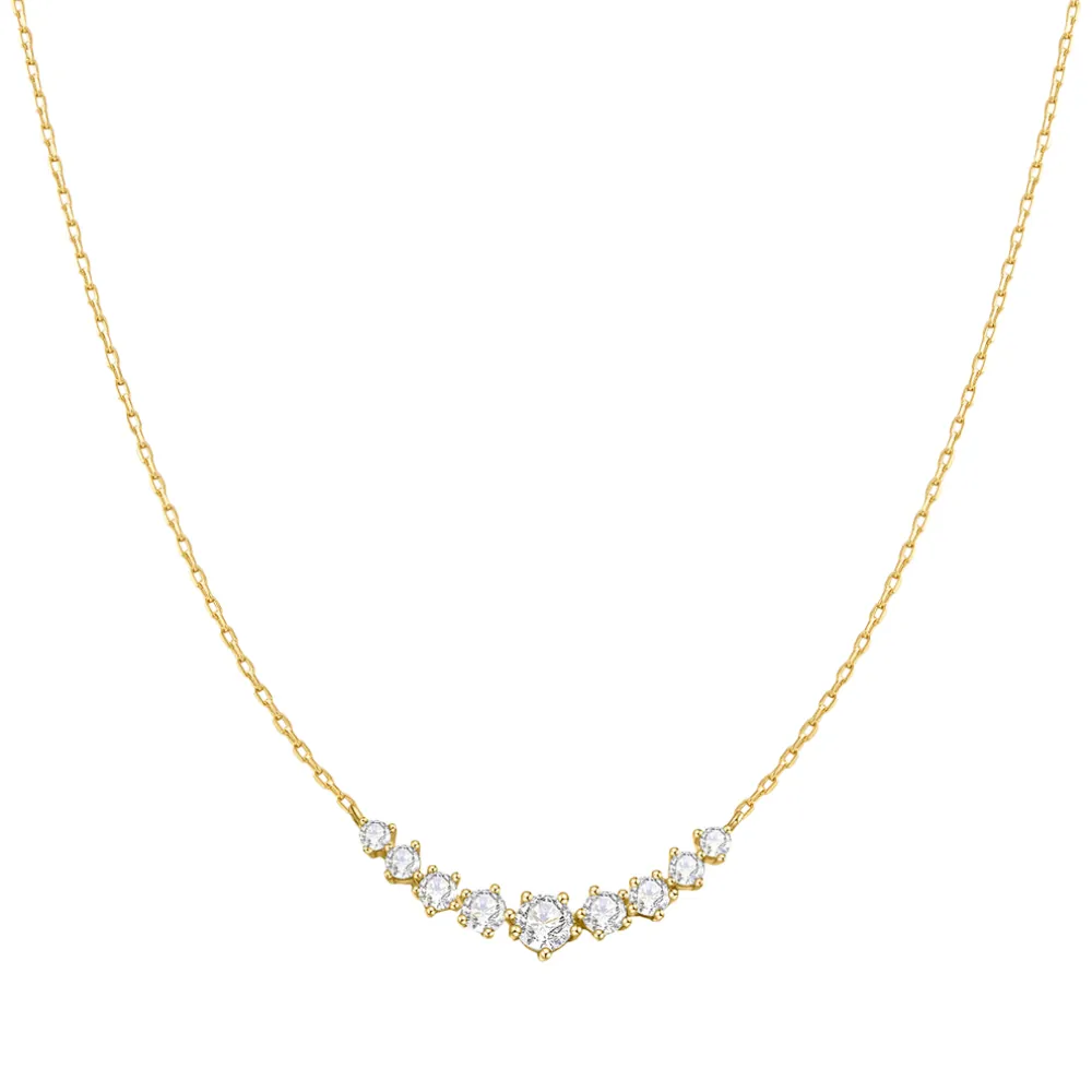 Ania Haie Gold Graduated Pave Arc Necklace