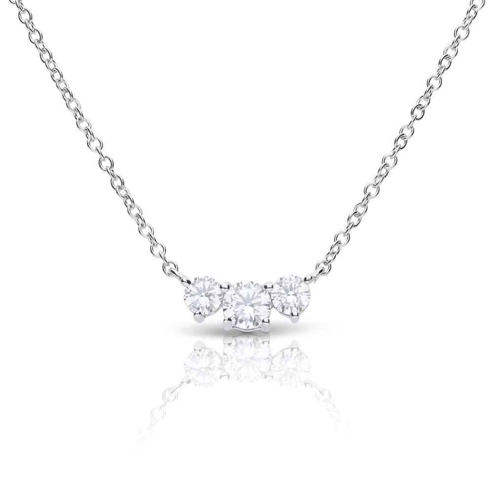 Diamonfire Sterling Silver Trio Zirconia Necklace