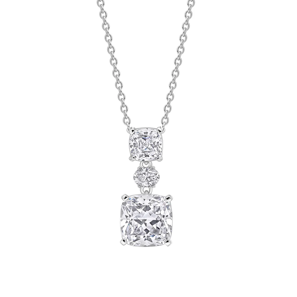 Diamonfire Radiant & Oval Cut Drop Pendant