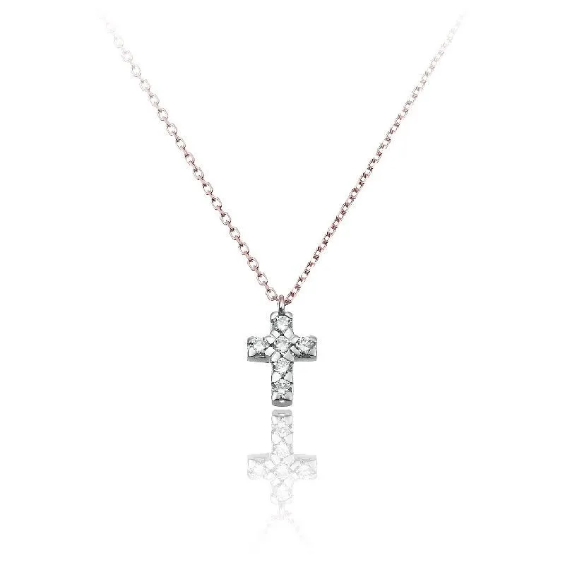 Chimento 18ct Rose Gold Diamond Cross Pendant