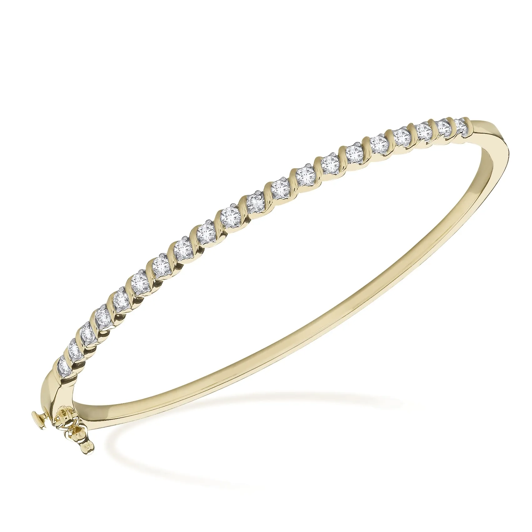 9ct Yellow Gold Diamond Bangle 21668