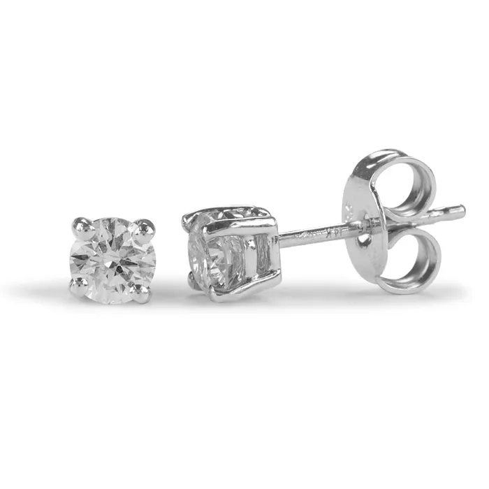 9ct White Gold Diamond Stud Earrings .10ct 