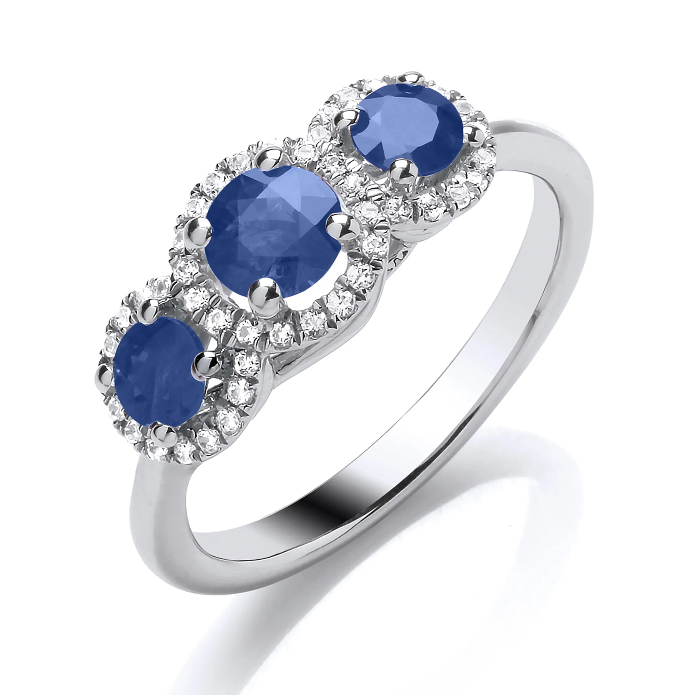 Platinum Sapphire & Diamond Ring 21677