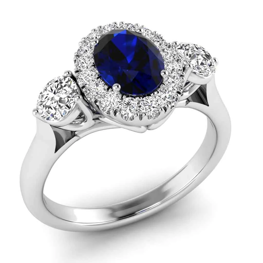 Platinum Sapphire & Diamond Ring 21682