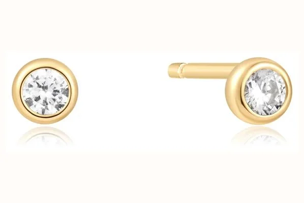 Ania Haie Gold Solitaire Cubic Zirconia Studs 