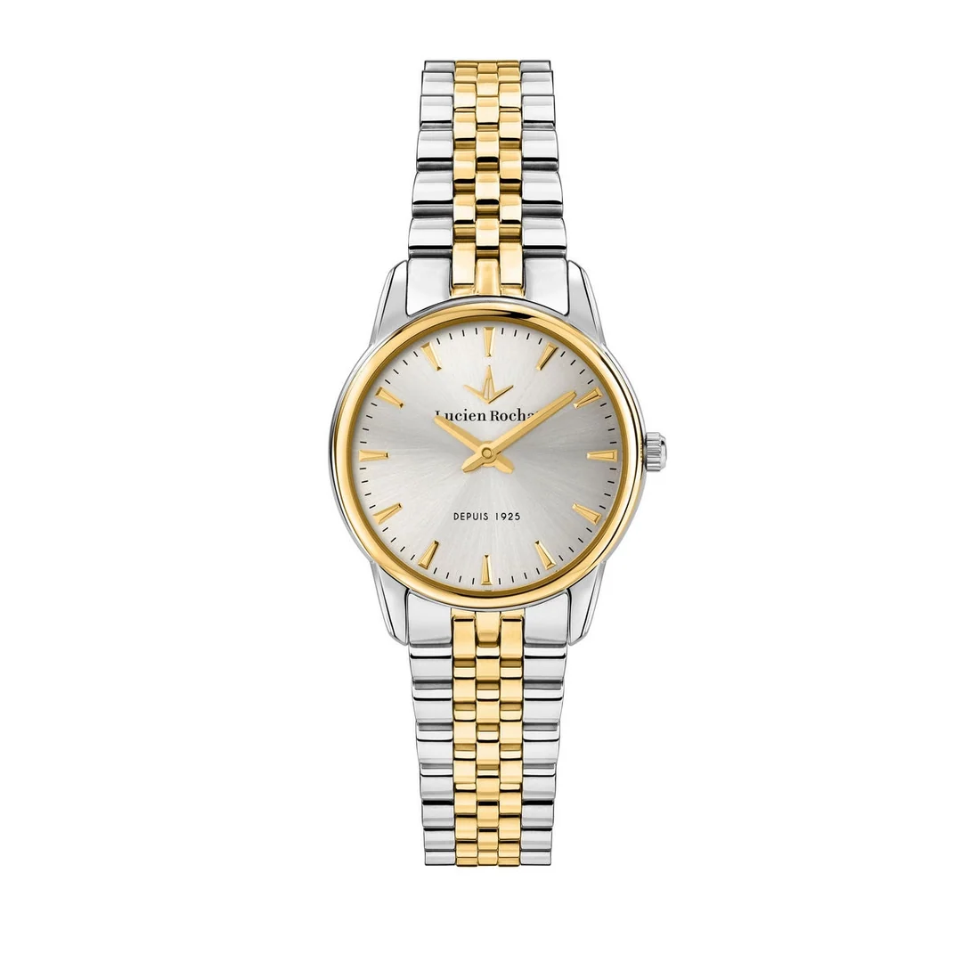 Lucien Rochat Ladies Quartz Two Tone White Dial Bracelet Watch R0453116508