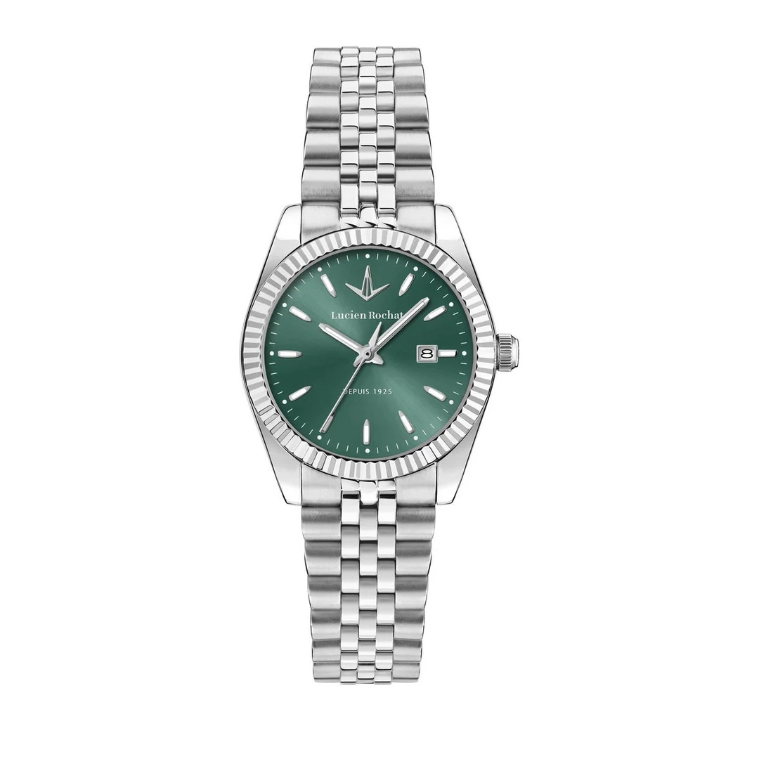 Lucien Rochat Ladies Quartz Stainless Steel Green Dial Bracelet Watch R0453124503