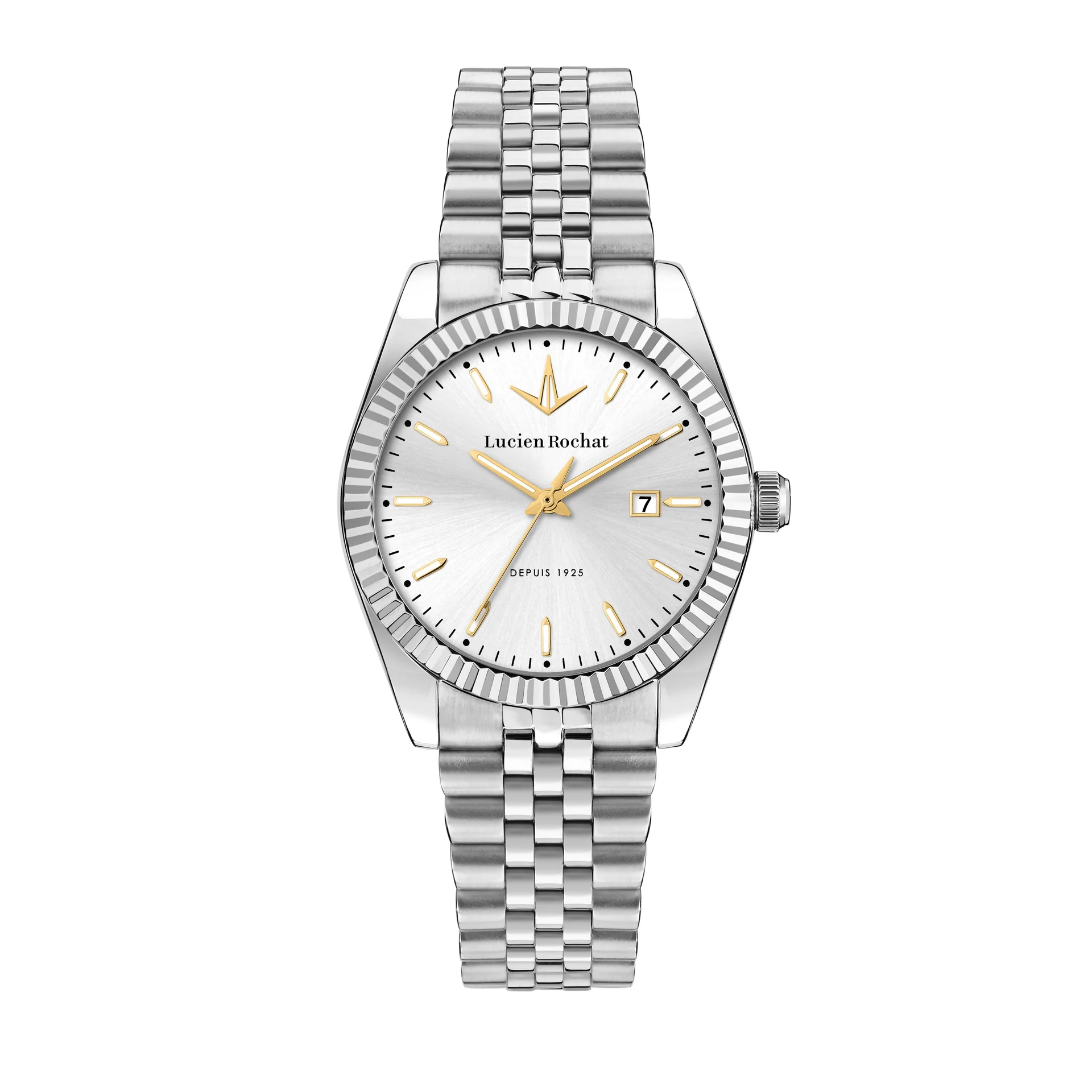 Lucien Rochat Ladies Quartz Stainless Steel Silver Dial Bracelet Watch R0453124519