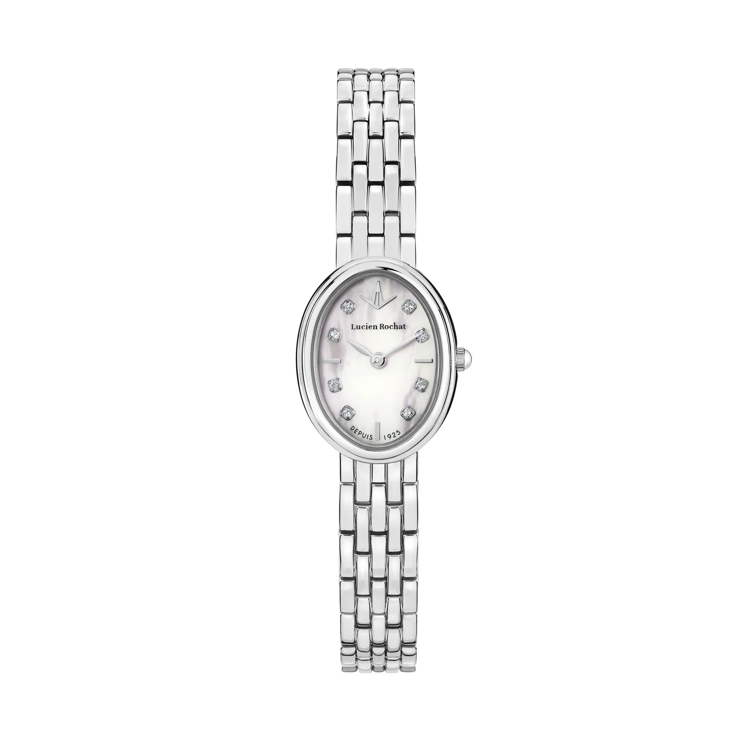 Lucien Rochat Precieux 20mm 2h Mop Diamond Dial Stainless Steel Bracelet R0453126501