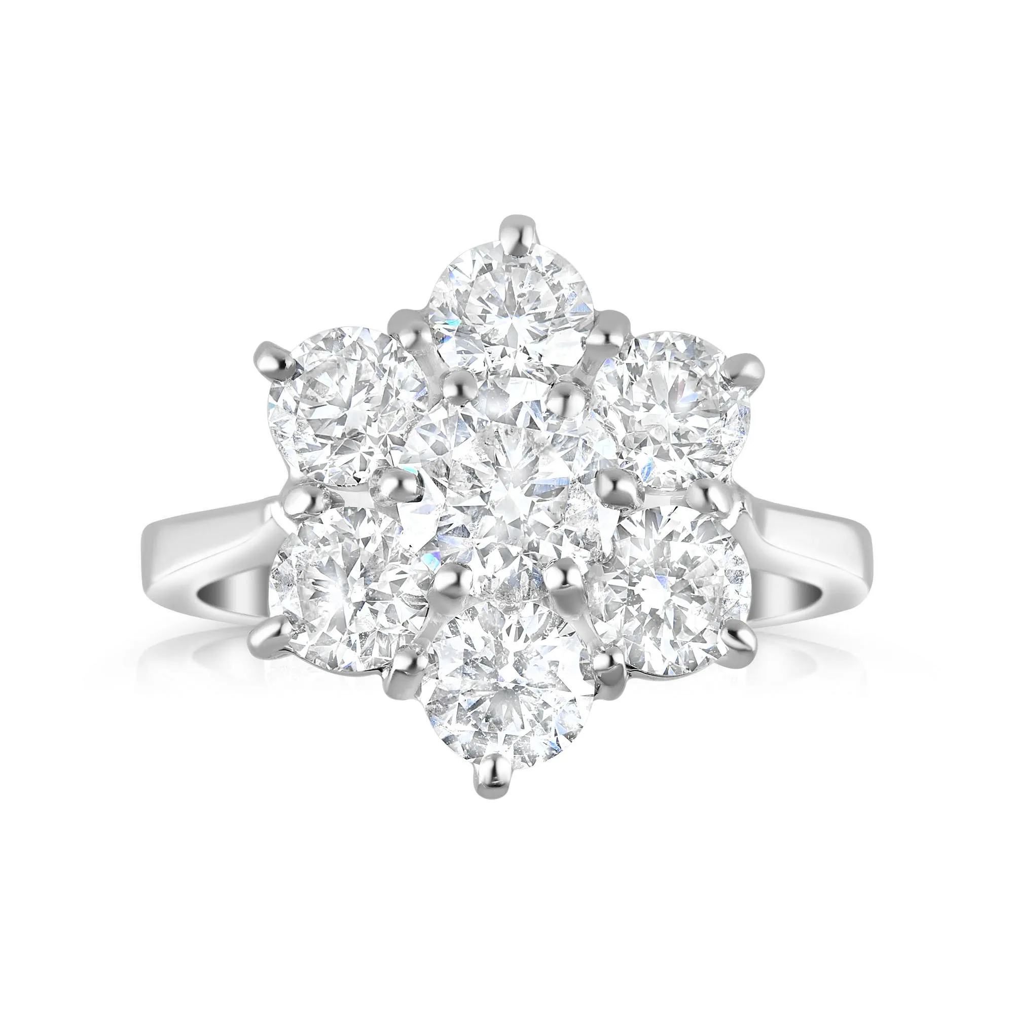 Platinum Daisy Style Diamond Cluster Ring 15397