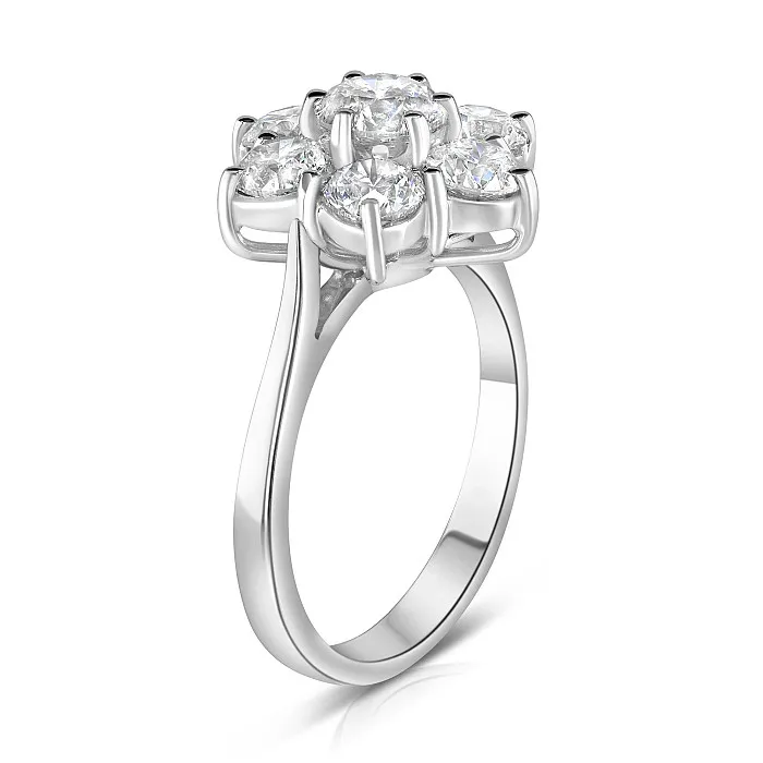 Platinum Daisy Style Diamond Cluster Ring 15397