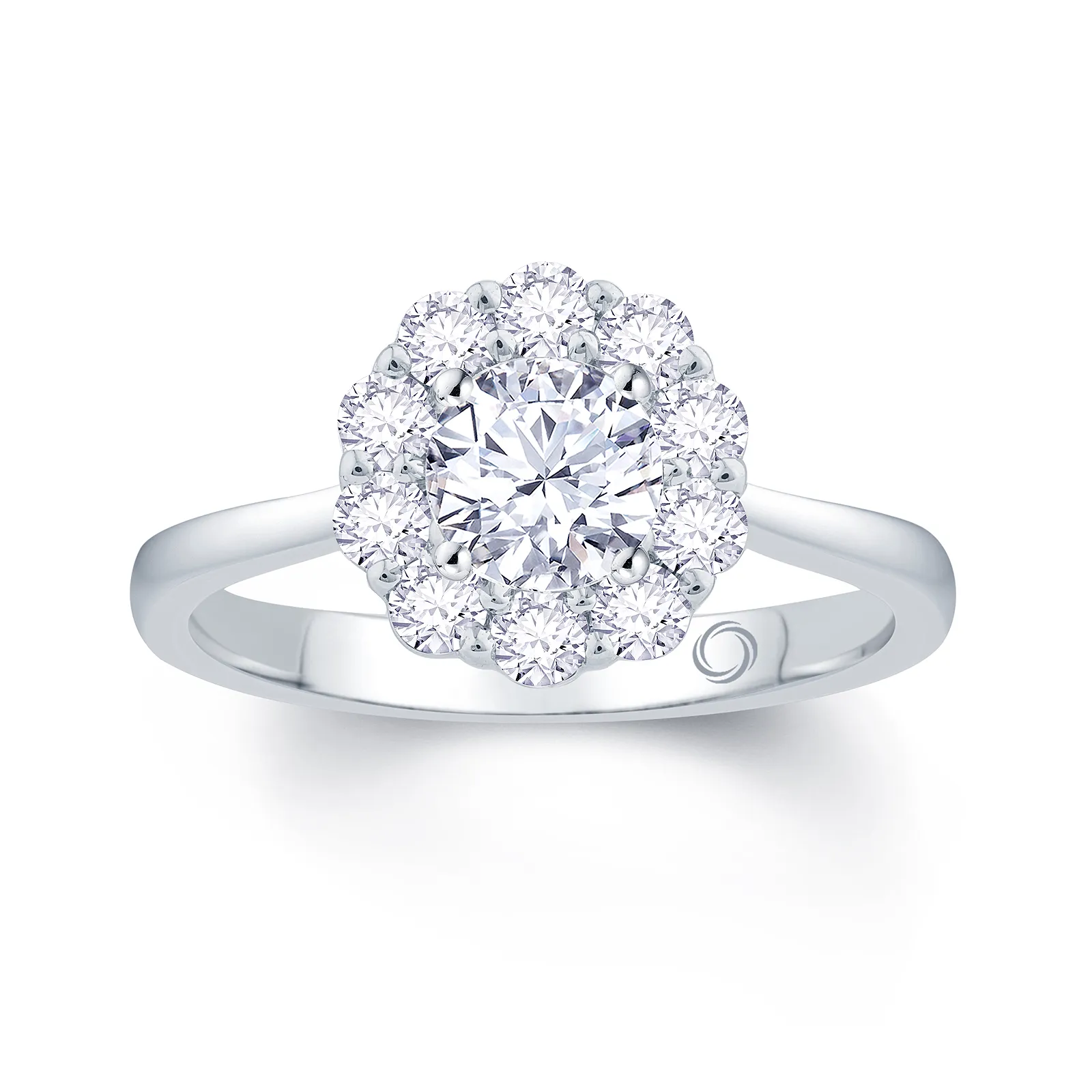 Platinum Halo Style Diamond Engagement Ring 15407