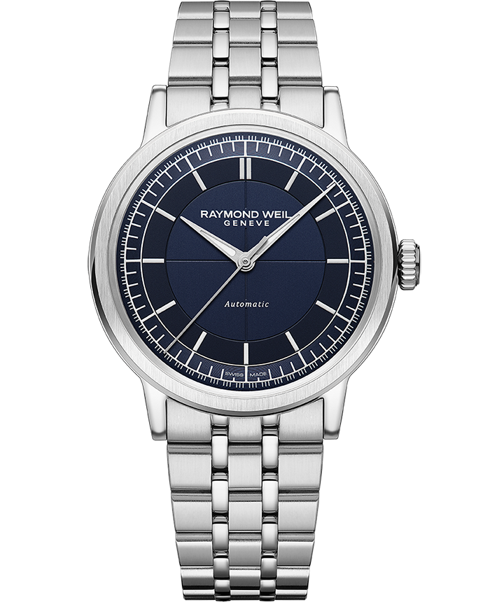 Raymond Weil Millesime Mens Automatic Blue Leather Strap Watch 2925-st-50001