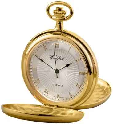 Woodford Gold Plated Pocket Watch W/ Chain