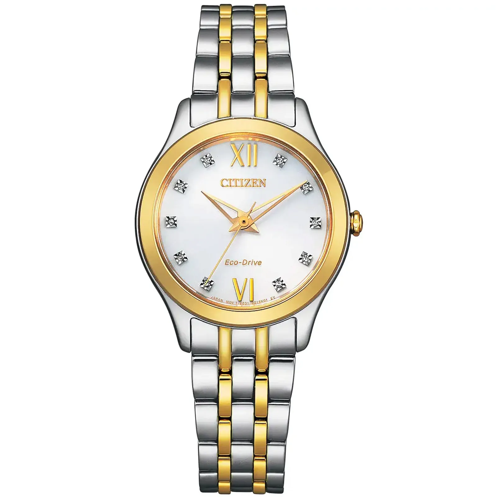 Citizen Ladies Two Tone Silhouette Diamond Watch Em1014-50a