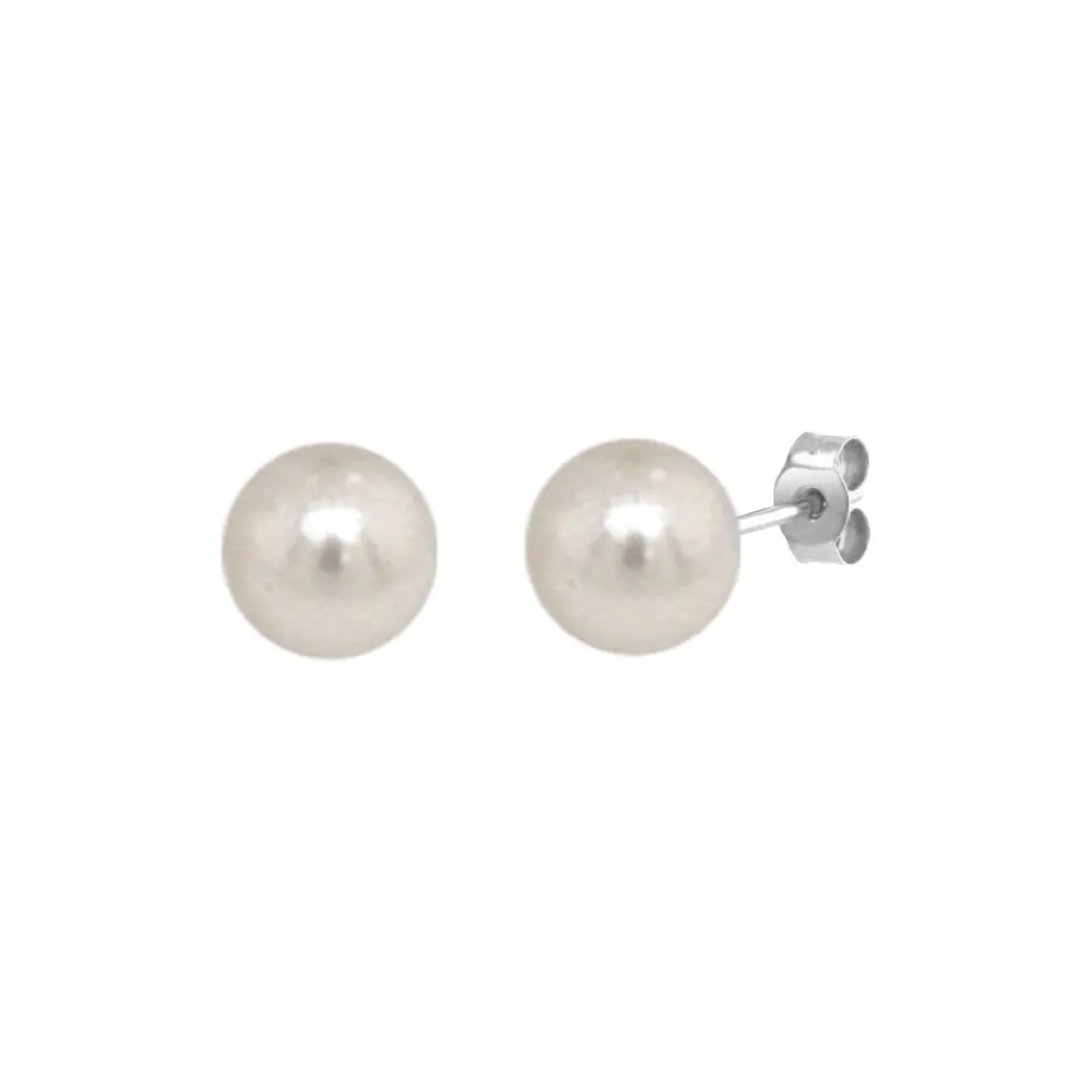 Sterling Silver Cultured Freshwaterpearl Earrings 7/7,5mm 