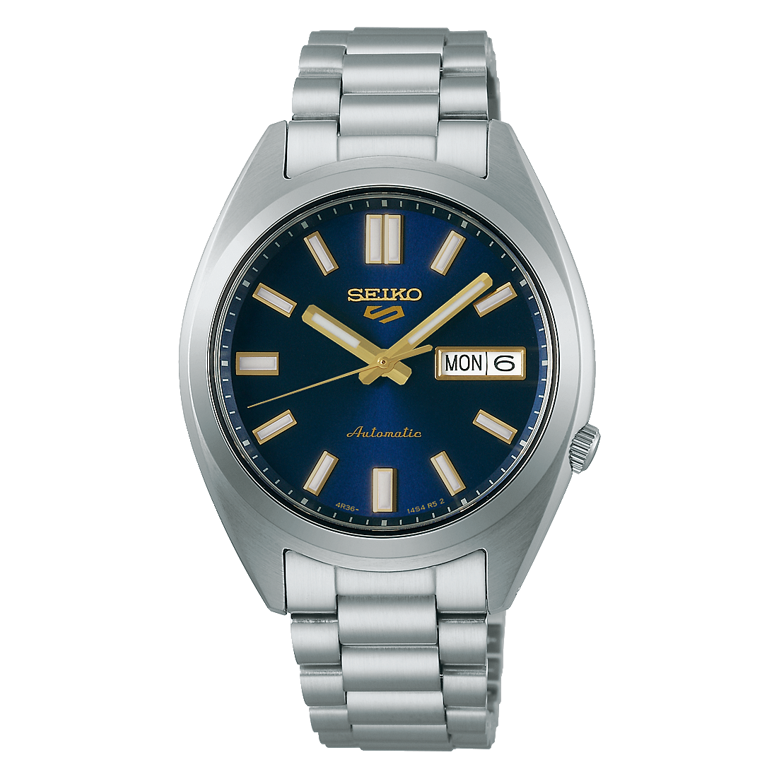 Seiko 5 Sports Snxs Vintage Gold Collection In Blazer Blue Srpl55k1