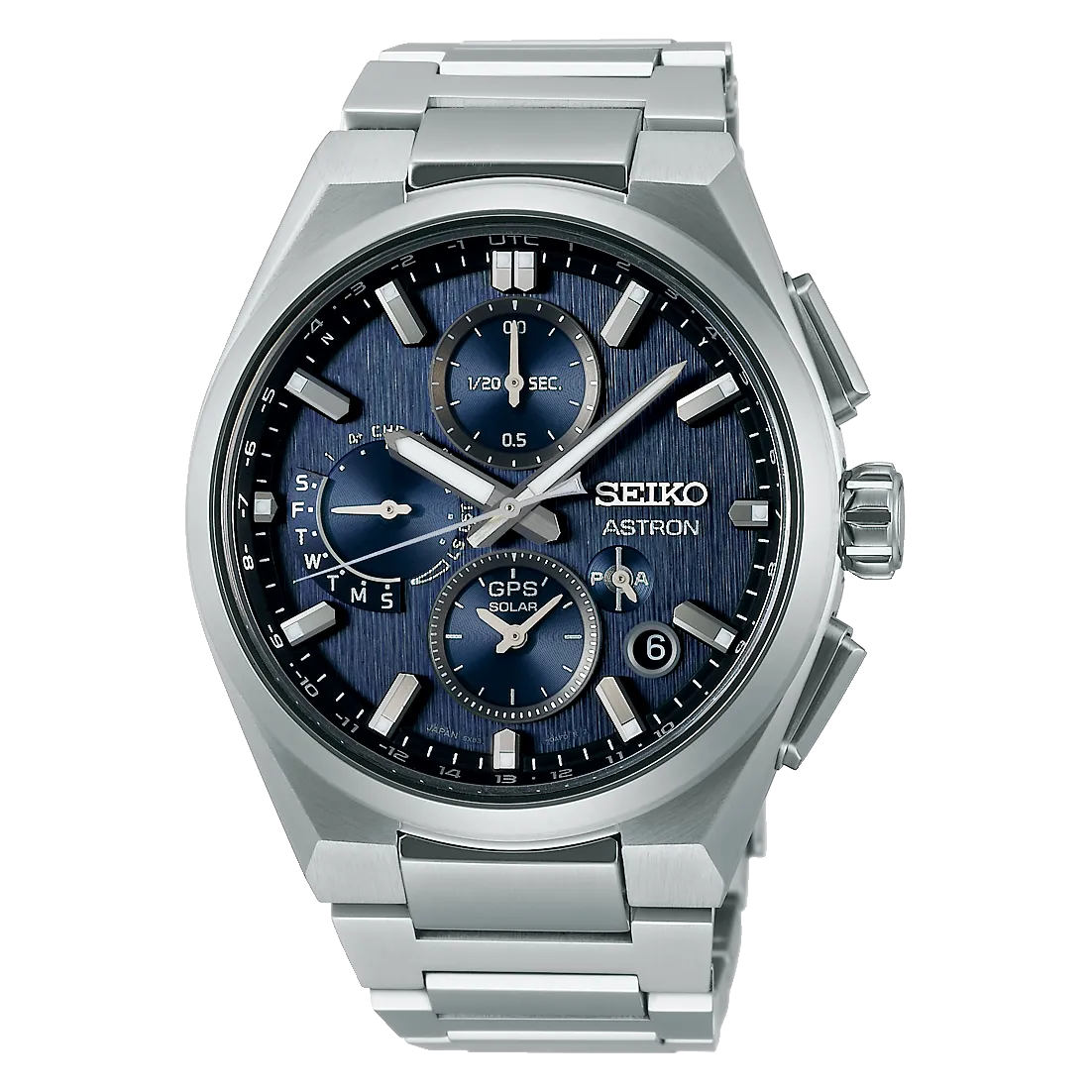 Seiko Astron Gps Solar 5x Dual Time Chrono Blue Ssh161j1