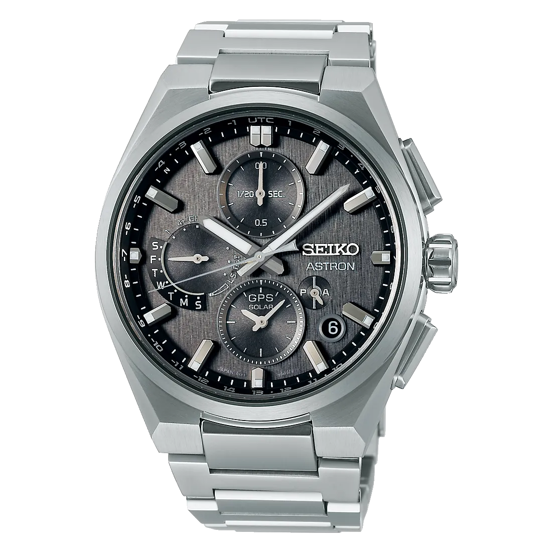 Seiko Astron Gps Solar 5x Dual Time Chrono Grey Ssh163j1